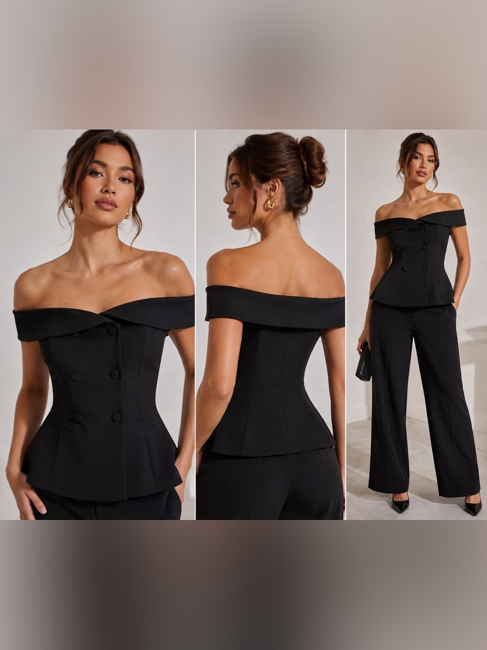 Aqua Black Satin-Look Lined Top